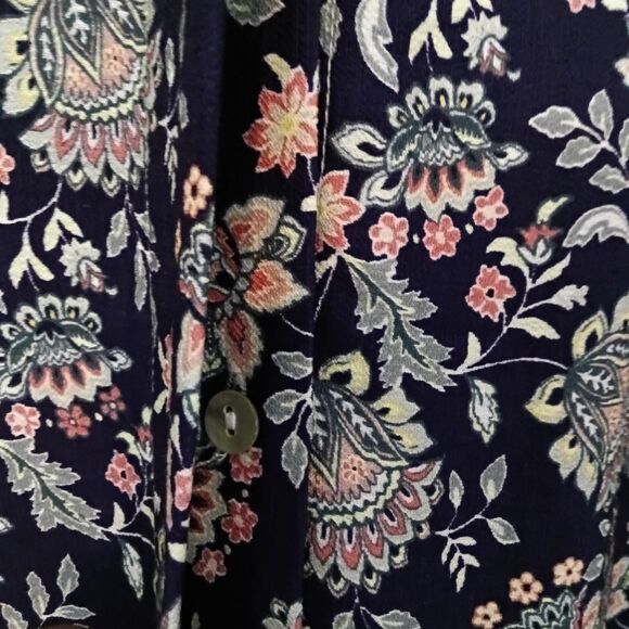 Boho Chic NWT Sz. M Multi Color Patchwork 3/4 Sleeve Button Up Blouse - Picture 7 of 16